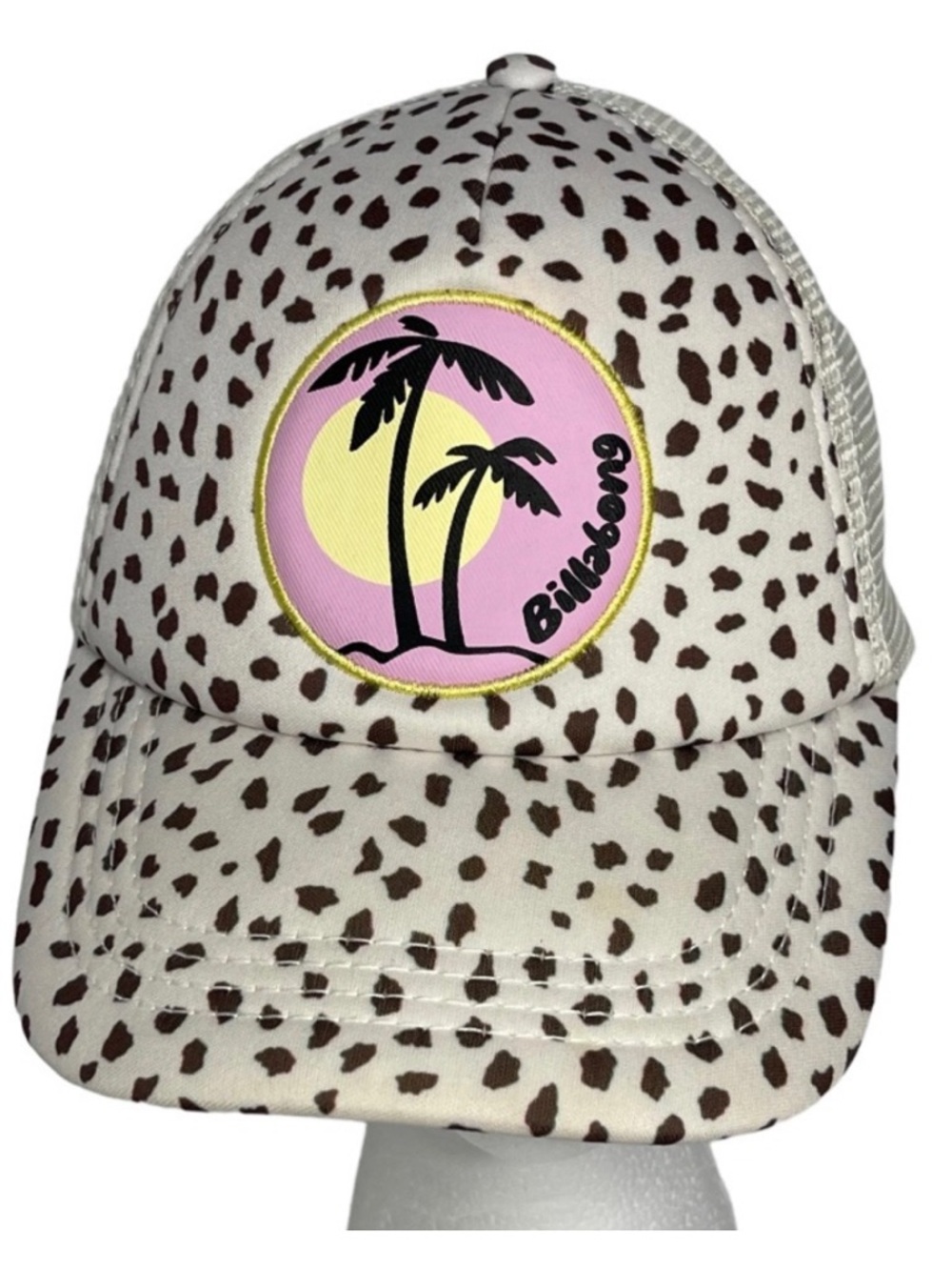 Billabong SnapBack Trucker Hat Mesh Beachy Palm Trees Spots Youth Big Girl OS